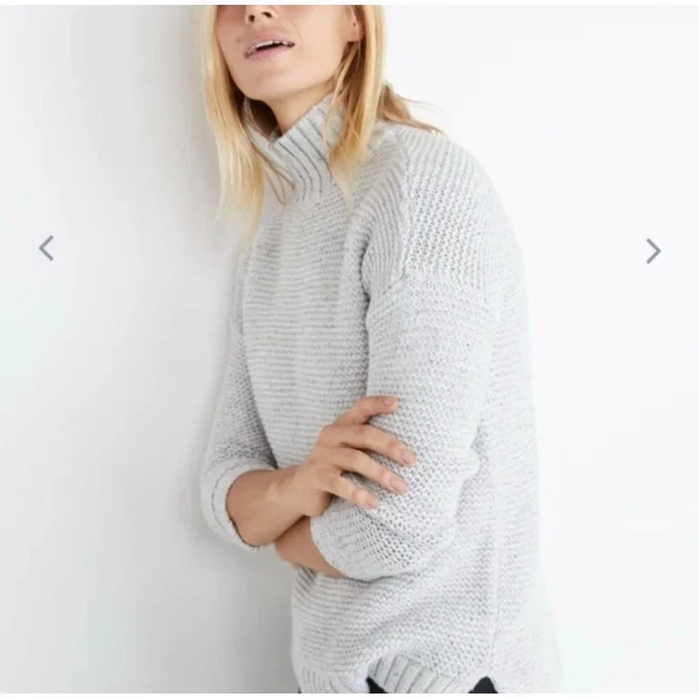 Marine‎ Layer Remi Womens Heather Grey Neps Turtleneck knit Sweater size Small